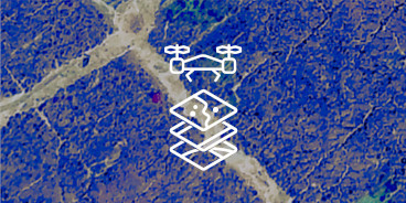 Icon with drone over fields